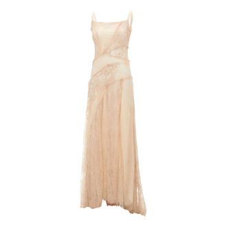 Blumarine Gowns, female, Pink, Size: XS Long Lace Maxi Dress