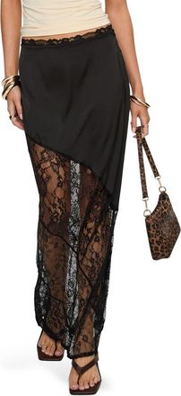 Princess Polly Castelli Lace Maxi Skirt in Black at Nordstrom, Size 12