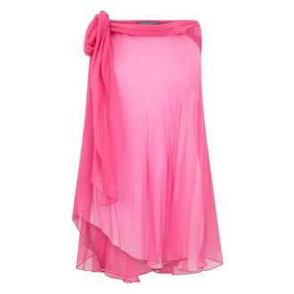 Alberta Ferretti Draped Silk Skirt - female - Alberta Ferretti - Sleeveless Tops - Pink - ONE SIZE - Tops