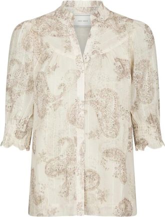 Neo Noir Diana Faded Paisley Blouse - Dames - Blouses - Beige - M - Polyester - Overhemden