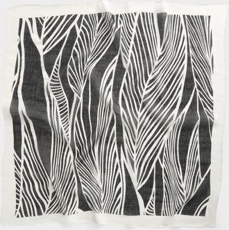 Simons Womens Black and white leaf scarf