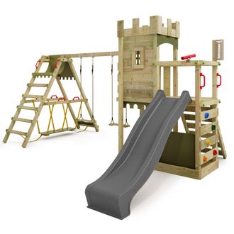 Fatmoose Torre De Escalada De Madera Fatmoose Boldbaron Boost Estilo Castillo Con Surf En Antracita