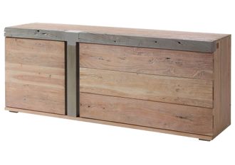 Massivmoebel24 Amsterdam 111 Credenza In Legno Di Acacia - Laccato / Natur 180x45x75
