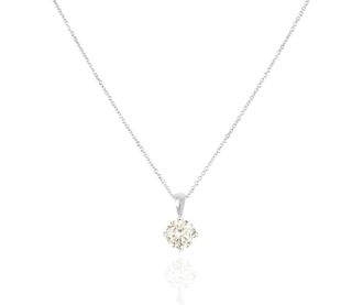 Bespoke White Gold Round Brilliant Cut Diamond Pendant Necklace 1.50ct