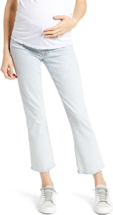7 For All Mankind Seven Slim Kick High Waist Crop Maternity Jeans in Grand St at Nordstrom Rack, Size 28