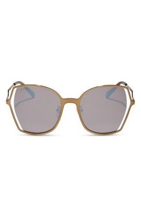 DIFF Eyewear Donna III 53mm Square Sunglasses in Brown Gold Flash at Nordstrom Rack