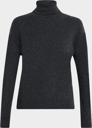 PESERICO Sparkly Wool-Silk Turtleneck Sweater