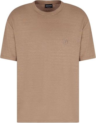 Giorgio Armani T-shirt con logo ricamato - Toni neutri