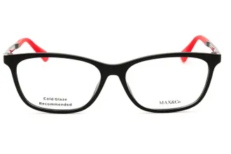 Max & Co. MO5054 Rectangular Injected Propionate Eyeglasses - Black
