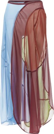 Comme Des Gar&ccedil;ons Comme des Garcons curved seam optical color sheer skirt