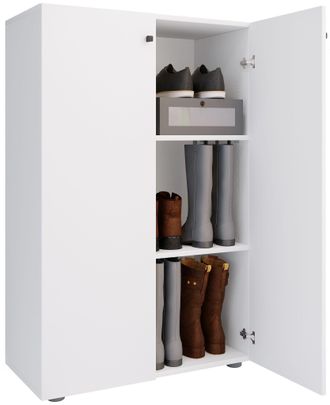ebuy24 Ebuy24 - Vcm Xl Wood Gran Gabinete De Zapatos Estante De Zapatos Botas Grandes Muebles De Piso Lona 3 Compartimentos (blanco)