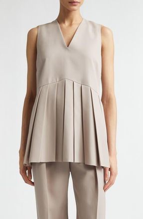 Jil Sander Pleated Wool Gabardine Top in Mauve at Nordstrom, Size 6 Us