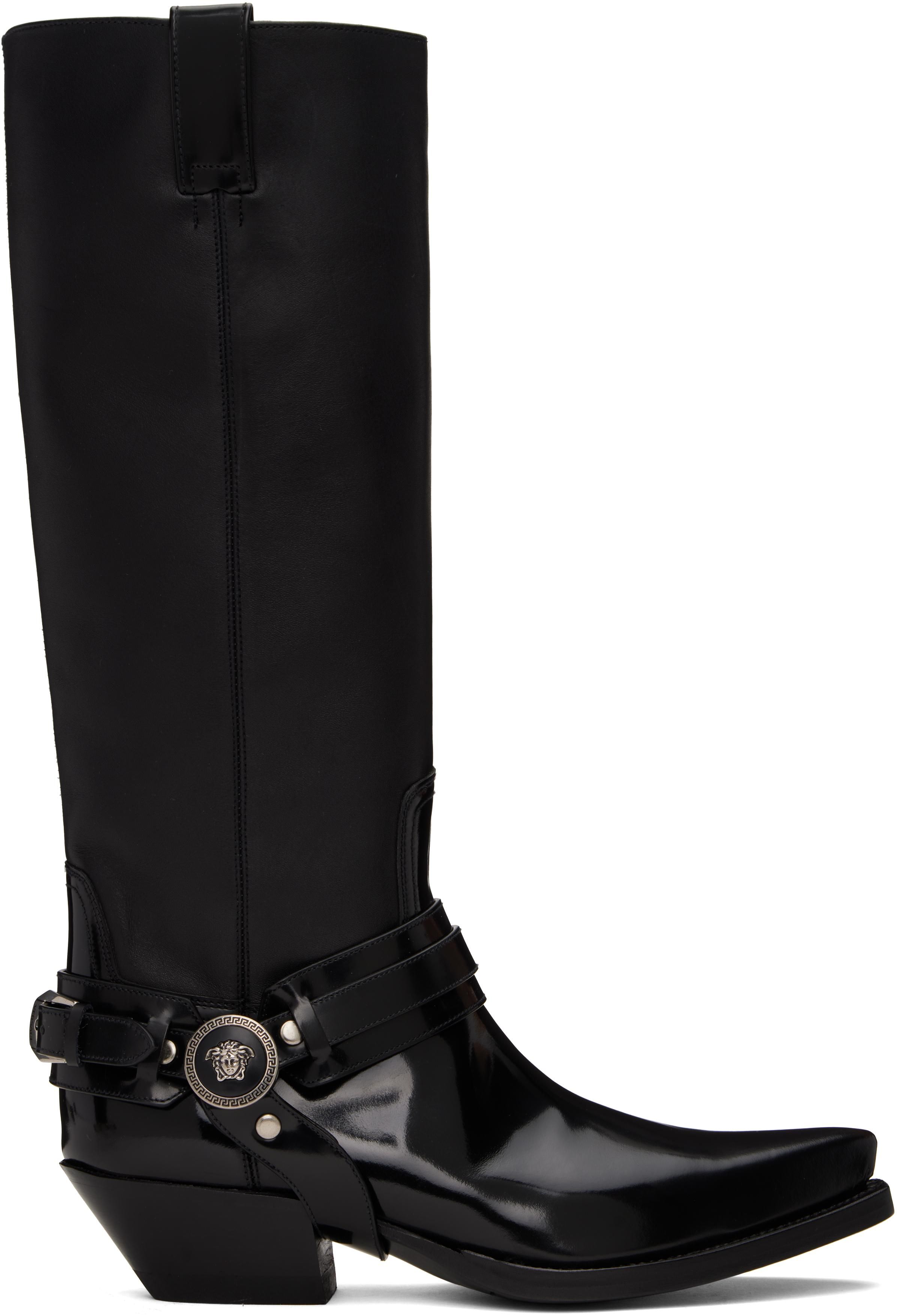 ミドルブーツ VERSACE Women Boots 1012580 DVT2P 1B00V Versace Leather boots - Black - Women | 1012580DVT2P1B00V