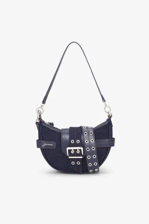 Ganni Blue Dark Denim Small Bucky Crossbody Bag