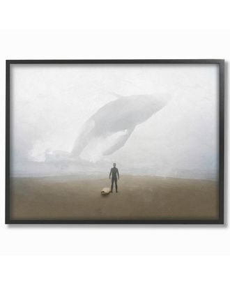 Stupell Industries Whale Surf Beach Painting By Joshua Chace Framed Art