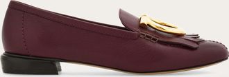 Ferragamo Women Maxi Gancini loafer with fringe detail Violet Size 2.5