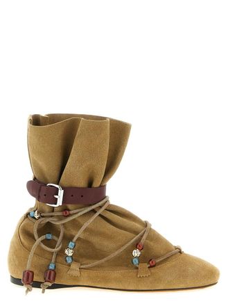 Isabel Marant Beige Solid Letiz Boots