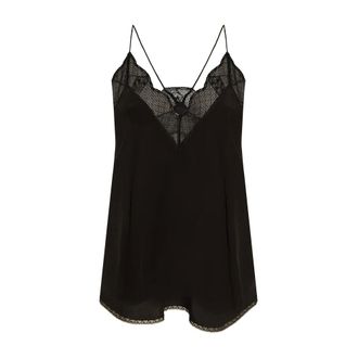 Zadig&Voltaire Tops, Dames, Zwart, S, Christy Zijden Camisole