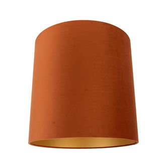 QAZQA Qazqa Pantalla De L&aacute;mpara De Tela Naranja Con Interior Dorado