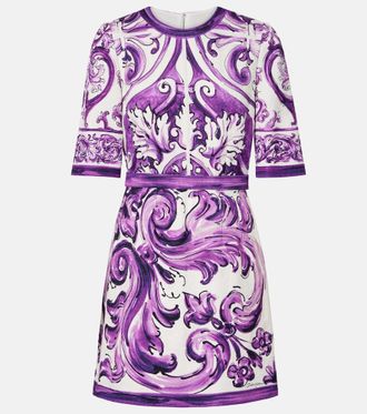 Dolce & Gabbana Majolica cotton-blend minidress