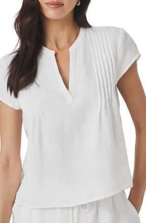 Splendid Stella Pintuck Linen Top in White at Nordstrom, Size X-Small