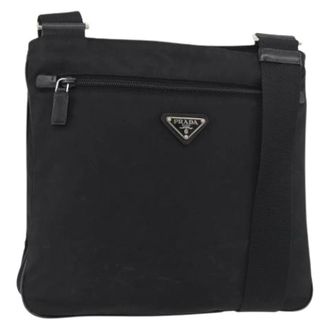 Prada Pre-owned Cross Body Bags, female, Black, Size: ONE SIZE Pre-owned Vintage Nylon Shoulder Bag