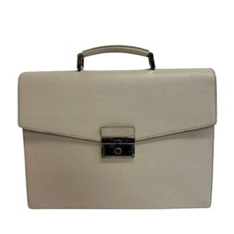 Prada Pre-owned Vintage Aktetas - unisex - Vintage Handtas - Beige - ONE Size - Leer - Vintage