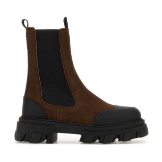 Ganni Chelsea Boots, female, Multicolor, Size: 8 US Cleated Mid Chelsea Boots