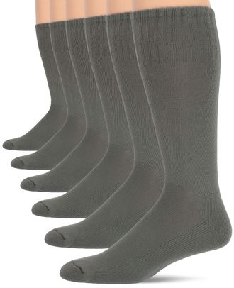 Jefferies Socks mens Military Rib Top Combat Crew Boot Socks 6 Pack, Foliage Green, Medium