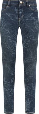 Philipp Plein Jeggings Butterfly Tattoo - Dames - Skinny Jeans - Blauw - W27 - Katoen - Jeans