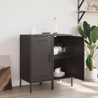 Berkfield Home Sideboards 2 pcs Black 36x39x79 cm Steel | Size: 36 x 39 x 79 cm