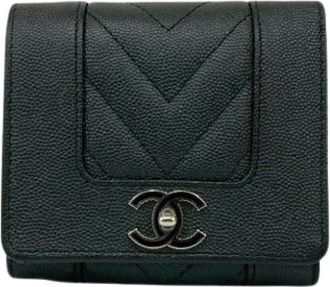 Chanel Pre-owned Leren Portemonnee - Dames - Vintage Accessoires - Zwart - ONE Size - Leer - Vintage