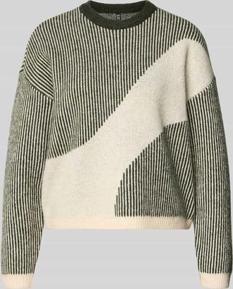 Pieces Loose Fit Strickpullover mit Allover-Muster Modell LINNA in Dunkelgruen, Größe XL