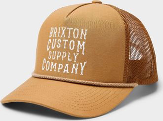 Brixton Mens Wheat typography trucker cap