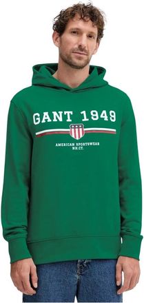 GANT Graphic Hoodie - Heren - Hoodies - Groen - XL - Katoen - Hoodies & sweatvesten