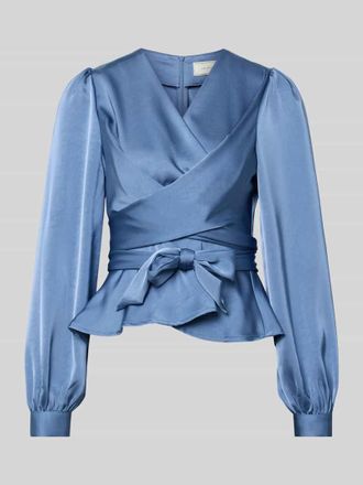 Neo Noir Neo Noir Regular Fit Bluse mit V-Ausschnitt Modell Rista in Blau, Gr&ouml;&szlig;e 34