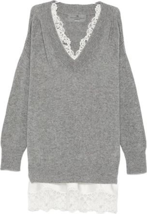 Ermanno Scervino Kleedjes, Dames, Grijs, S, Kasjmier, Cashmere Mini Jurk