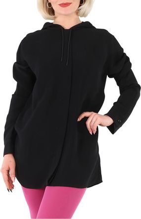 Burberry Monogram Motif Viscose Oversized Hooded Top, Brand Size 2 (US Size 0)