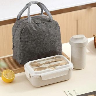 OEM Fiambrera Con Cubiertos, Bolsa T&eacute;rmica, 1200 Ml, Herm&eacute;tica, Apta Para Ni&ntilde;os Y Adultos, Apta Para Lavavajillas Y Microondas, Ideal Para El Colegio, El 