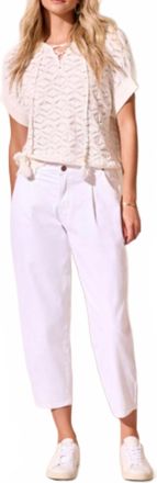 Tribal Womens Audrey Girlfriend Barrel Crop Jeans In Cocomilk
