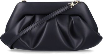 Themoir&egrave; Gathered Black Baguette Bag with Structured Top Frame