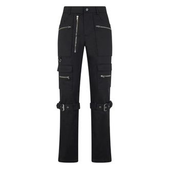 Moschino Pantaloni in Cotone con Dettagli Metallici - - Trousers - Uomo - Nero - M