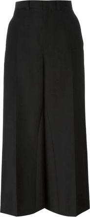 Junya Watanabe Wijde- Korte Broek - Dames - Wijde Broeken - Zwart - M - Wol - Broeken