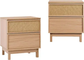 Klast Packs 2 mesitas de noche efecto madera natural 48 cm x 55 cm cm