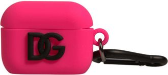Dolce & Gabbana Pink Silicone Rubber Logo Embossed Airpods Case Accessory