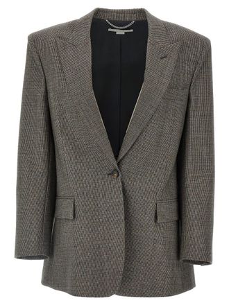 Stella McCartney Single-Breasted Micro Houndstooth Blazer