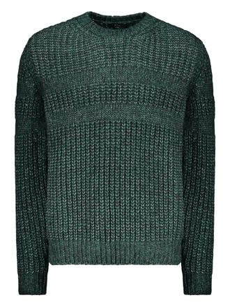 Herno ribbed crew-neck sweater - men - Cotton/Wool/Alpaca Wool/Acetate - 50 - Green