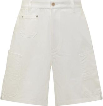 Givenchy Cargo Bermuda Shorts in Herringbone Denim - Heren - Korte Broeken - Wit - W32 - Denim - Korte Broeken