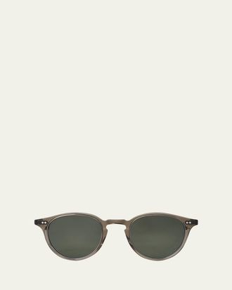 Garrett Leight Mens Marmont II Acetate Round Sunglasses