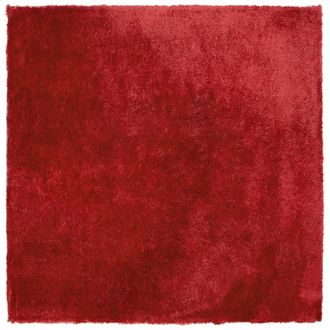 Beliani Beliani - Alfombra Roja 200 X 200 Cm Poli&eacute;ster Hecho A Mano Pelo Largo Evren